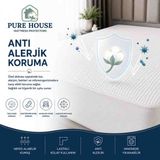 Sıvı Geçirmez Premium Bamboo Alez - 160 x 200 cm - Beyaz