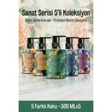 Sıvı Sabun Sanat Koleksiyonu Deneme Seti: Tablo Gibi Şişe Muhteşem Koku Nemlendiricili 5 Adet 500 ml