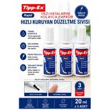 Sıvı Silici Daksil 3 Adet Tipp-Ex 20 Ml Fırçalı Sıvı Düzeltici Daksil Yazı Düzeltici Okul Ofis Büro Fırça Uçlu Daksil