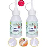 Sıvı Silikon Yapıştırıcı 250 ml 2 Adet Brons Silikon Yapıştırıcı Sıvı 250 gr Plastik Cam Mermer Kağıt Karton Tahta Köpük - Şeffaf
