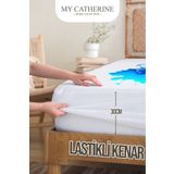 Sıvı Su Geçirmez Fitted Full Kenar Tek Kişilik Çift Kişilik Bebek Çocuk Yatak Alez Beyaz-90 x 190