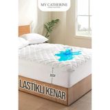 Sıvı Su Geçirmez Kapitone Fitted Full Kenar Tek Kişilik Çift Kişilik Bebek Çocuk Yatak Alez - Beyaz - 100 x 200 cm