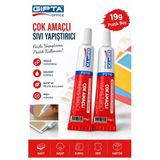 Sıvı Yapıştırıcı 19 Gr Tüp Gıpta Çok Amaçlı Kuvvetli Yapıştırıcı 2 Adet Okul Büro Yapıştırıcısı Kağıt Karton