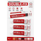 Sıvı Yapıştırıcı 90 Gr Tüp Double-Fix Çok Amaçlı Kuvvetli Yapıştırıcı 3 Adet Okul Büro Yapıştırıcısı Kağıt Karton