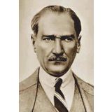 Sivil Gazi Mustafa Kemal Atatürk - Portre -Modern Takım Elbiseli Cephe Poster Bayrak-4X6 metre
