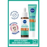 Sivilce Karşıtı Derma Skin Clear Dengeleyici Serum 30ml Ve Gece Arındırıcı Krem 40ml, Çanta Hediye