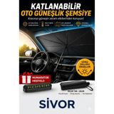SİVOR Fiat Doblo Uyumlu Katlanabilir Oto Güneşlik Şemsiye Araç İçi Koruma Perdesi – Numaratör Hediyeli