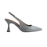 Sivri Burun Açık Yan Bantlı İnce Topuk Kadın Stiletto Ayakkabı, Şık Abiye Modeli Günlük Davet (Gri Rugan, EU Ayakkabı Beden Sistemi, Yetişkin, Kadın, Sayısal, Orta, 41)