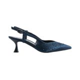 Sivri Burun Taş Detaylı Slingback Stiletto Kadın Ayakkabı | İnce Topuk Abiye Davet ve Özel Gün Şıklığı (Lacivert, EU Ayakkabı Beden Sistemi, Yetişkin, Kadın, Sayısal, Orta, 37)