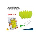Sivri Mermi Tip Bijon Kapagi Plastik Fosfor Sari Renk 17 Mm Bijon Uyumlu 20 Adet -