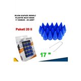 Sivri Mermi Tip Bijon Kapagi Plastik Mavi Renk 17 Mm Bijon Uyumlu 20 Adet -
