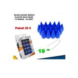 Sivri Mermi Tip Bijon Kapagi Plastik Mavi Renk 19 Mm Bijon Uyumlu 20 Adet -