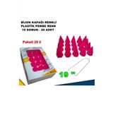 Sivri Mermi Tip Bijon Kapagi Plastik Pembe Renk 19 Mm Bijon Uyumlu 20 Adet -
