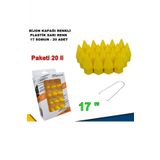 Sivri Mermi Tip Bijon Kapagi Plastik Sari Renk 17 Mm Bijon Uyumlu 20 Adet -