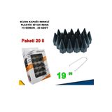 Sivri Mermi Tip Bijon Kapagi Plastik Siyah Renk 19 Mm Bijon Uyumlu 20 Adet -