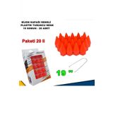 Sivri Mermi Tip Bijon Kapagi Plastik Turuncu Renk 19 Mm Bijon Uyumlu 20 Adet -