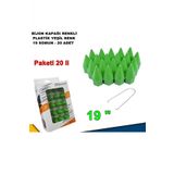 Sivri Mermi Tip Bijon Kapagi Plastik Yesil Renk 19 Mm Bijon Uyumlu 20 Adet -