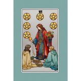 Six of Pentacles - Tarot Card Notebook - Card No.74 (Color Ed.): A5 Ruled Lined Tarot Journal Diary Sketchbook Notebook - Six of Pentacles (Generosity and Fairness)