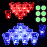 Six Senses Media Dark Beer Pong Seti, Beer Pong Parti Kupası Seti, LED Beer Pong Kupaları ve Karanlıkta Parlayan Toplar, 22'li Set