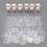 SIXPOINTS 70 Parça Karışık Şeffaf Yuvarlak Figürlü Ekran Standı Tabanı 9,5 cm MODERN Star Wars / MODERN G i Joe /Marvel Aksiyon Figürü, 2 Boyut: 25 mm/37,5 mm Geniş Disk, 2,35 mm Peg Doll Model