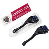 Siyah 0.75MM Dermaroller Masaj Aleti 540 Iğneli Saç, Yüz, Vücut Mavi Su Serum Tarağı