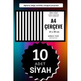 Siyah-10 Adet A4 Çerçeve Diploma Belge Sertifika Fotoğraf Resim Çerçevesi Pvc 10lu Siyah
