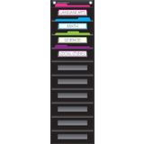Siyah 10 Cep Dosya Depolama Cep Tablosu (14" x 58")