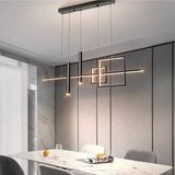 Siyah 120CM 3000K Işık, Kumandalı, LED Avize Sarkıt, Modern Avize, LED Lamba