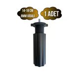 Siyah 14-18Cm Ayarlı Plastik Orta Ayak Mobilya Masa Ve Dolap Ayağı(14-18Cm)(Siyah)(8Mm Vidalı) Siyah 14-18Cm 14-18Cm - 1 Adet