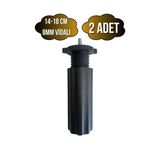Siyah 14-18Cm Ayarlı Plastik Orta Ayak Mobilya Masa Ve Dolap Ayağı(14-18Cm)(Siyah)(8Mm Vidalı) Siyah 14-18Cm 14-18Cm - 2 Adet