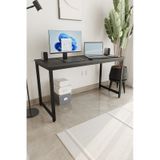 Siyah 140x60 Çalışma Masası, Bilgisayar Masası, Ofis Masası, Metal Ayaklı Siyah