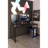 Siyah 160x60 Oyuncu Masası, Bilgisayar Masası, Gamer Masası, Gaming Masa, Metal Ayaklı - Ss-160 Siyah