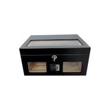 Siyah 2 Katlı Camlı Dijital Humidor Puro Kutusu rc59sy