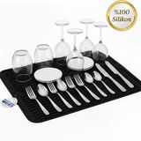 Siyah 40X30cm %100 Silikon Bulaşık Kurutma Matı Bulaşık Altlığı,Bulaşık Kurutmalığı Bulaşık Pedi