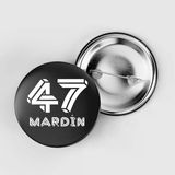 Siyah - 44 Mm - 5 Adet - İğneli Çanta Rozeti - 47 Mardin