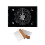 Siyah 45X65 Cm Silikon Hamur Açma Matı Ve Paslanmaz Çelik Ahşap Saplı Kesici Kazıyıcı Spatula