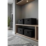 Siyah 4'lü Set Çok Amaçlı Baza Altı ve Dolap Içi Düzenleyici Kutu Hurç 35X42X23 cm - Renkli - 1 Parça - 34x42x23