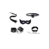 Siyah 5 Parça Kırbaç Kelepçe Aksesuar Fantezi Fetish Set BDSM Fetish Fantasy fetishsetsiyah-01