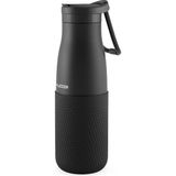 Siyah 500 ml Çelik Okul Matarası - Silikon Gövdeli (Nokta) Çelik Termos - 50026 - Genel - Çok Renkli