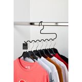 Siyah 5'li Dolap Içi Zigzag Askı, Pantolon, Şal, Eşarp, Kemer Düzenleyici Paslanmaz Metal Yapı - Ahşap - Seçenek 1