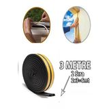 Siyah 6 Metre (3X2=6 Mt) Pvc Kapı Pencere Soğuk Geçirmez Sızdırmaz Fitil Yapışkanlı