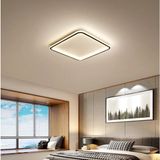 Siyah 60X60CM Kare 3000K Işık Rengi,kumandalı LED Tavan Lambası,avize,modern Aydınlatma, Dekoratif Işık