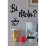 Siyah Ahşap Bi Mola ? Kahve Fincan Duvar Dekoru - Mutfak Konsepti Cafe Kahve Köşesi Için Tablo Seti