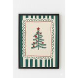 Siyah Ahşap Çerçeveli Christmas Tree Poster – Retro Yılbaşı Dekorasyon Tablosu Siyah Çerçeveli 30 x 40