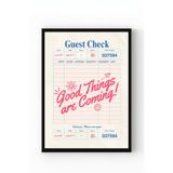 Siyah Ahşap Çerçeveli Good Things Are Coming Retro Menü Tasarımlı Duvar Posteri Siyah Ahşap Çerçeveli 10 x 15