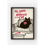 Siyah Ahşap Çerçeveli Kedi Posteri – Komik Cat Lover Duvar Tablosu, Kedili dekor Siyah Çerçeveli 21 x 30