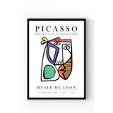 Siyah Ahşap Çerçeveli Picasso Stil Renkli Soyut Yüzler Modern Duvar Posteri Çok Renkli 30 x 40
