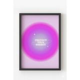 Siyah Ahşap Çerçeveli Protect Your Energy Poster – Motivasyon Yazılı Duvar Tablosu Siyah Çerçeveli 21 x 30