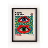 Siyah Ahşap Çerçeveli Yayoi Kusama “Tokyo 1993 – Eyes” Poster – Modern Pop Art Duvar Tablosu Siyah Çerçeveli 30 x 40