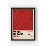 Siyah Ahşap Çerçeveli Yayoi Kusama “Tokyo 1993 – Red Dots” Poster – Pop Art Duvar Tablosu Çok Renkli 21 x 30